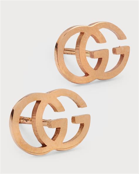 gucci yellow gold studs|Gucci interlocking g stud earrings.